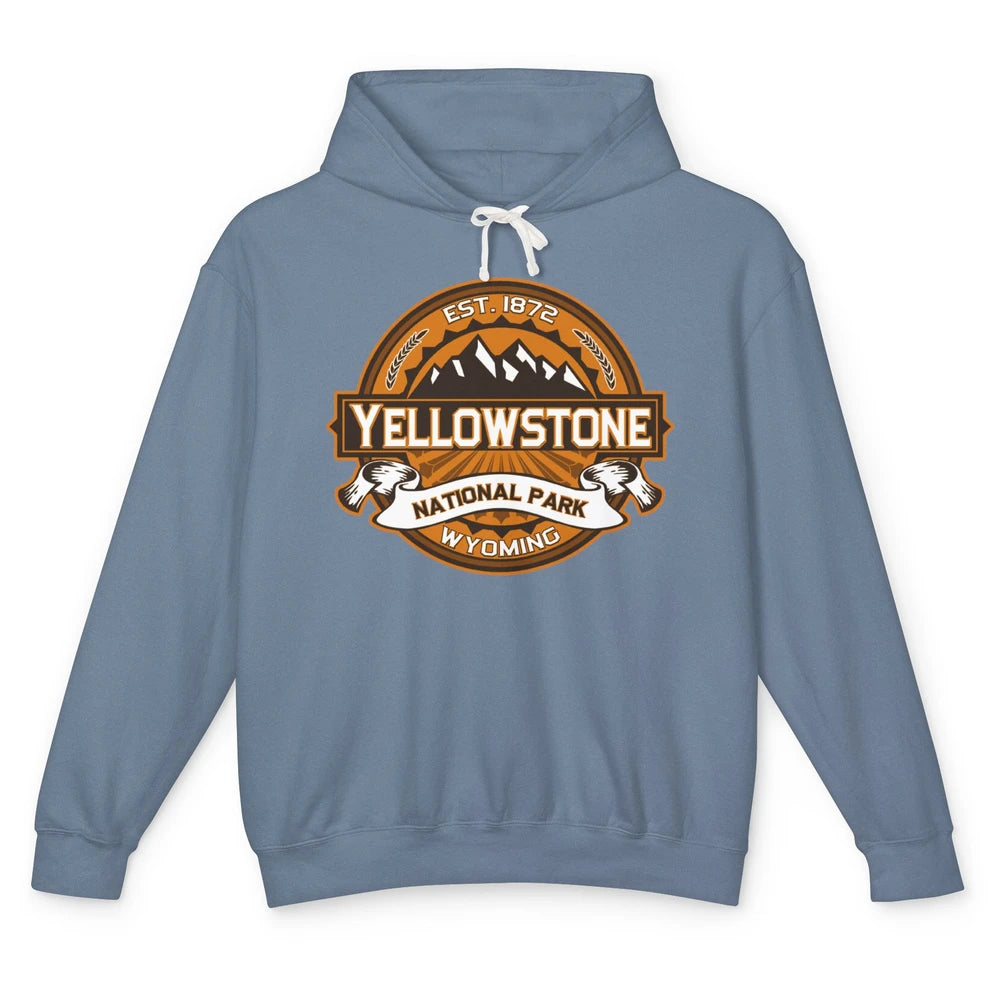 Yellowstone National Park Wyoming Golden Mountains Vintage Unisex Lightweight Hoodie