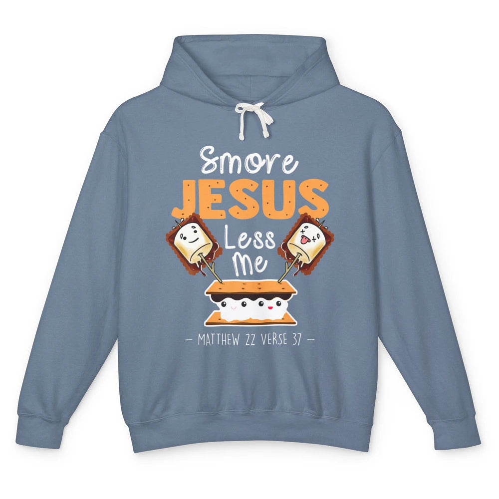 Smore Jesus Less Me Christian Pun Camping Camper Religion Unisex Lightweight Hoodie