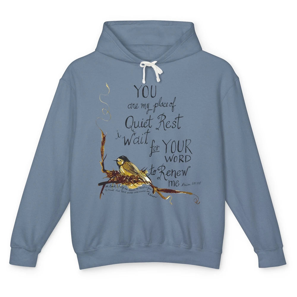 Christian Birds You're Place Of Rest Bible Verse Religious Unisex Lightweight Hoodie