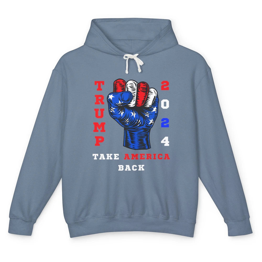 Take America Back 2024 Funny Vote Trump Republicans Vote Unisex Lightweight Hoodie