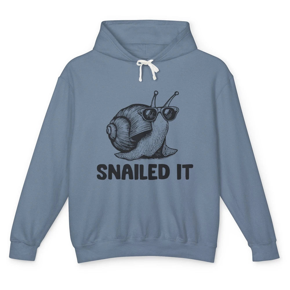 Funny Slow Snail Sunglasses Slug Snailed It Sarcastic Animal Unisex Lightweight Hoodie