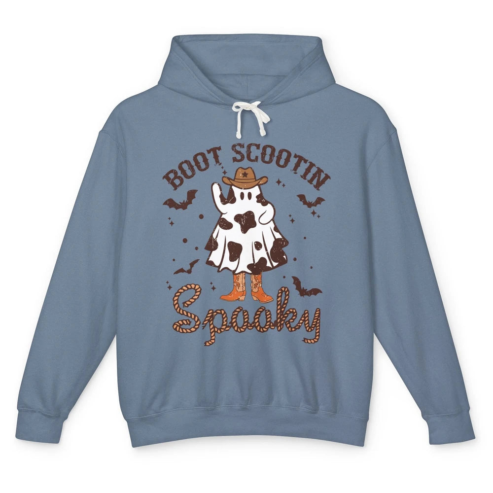 Cowboy Ghost Cowhide Boot Scooting Spooky Western Halloween Unisex Lightweight Hoodie