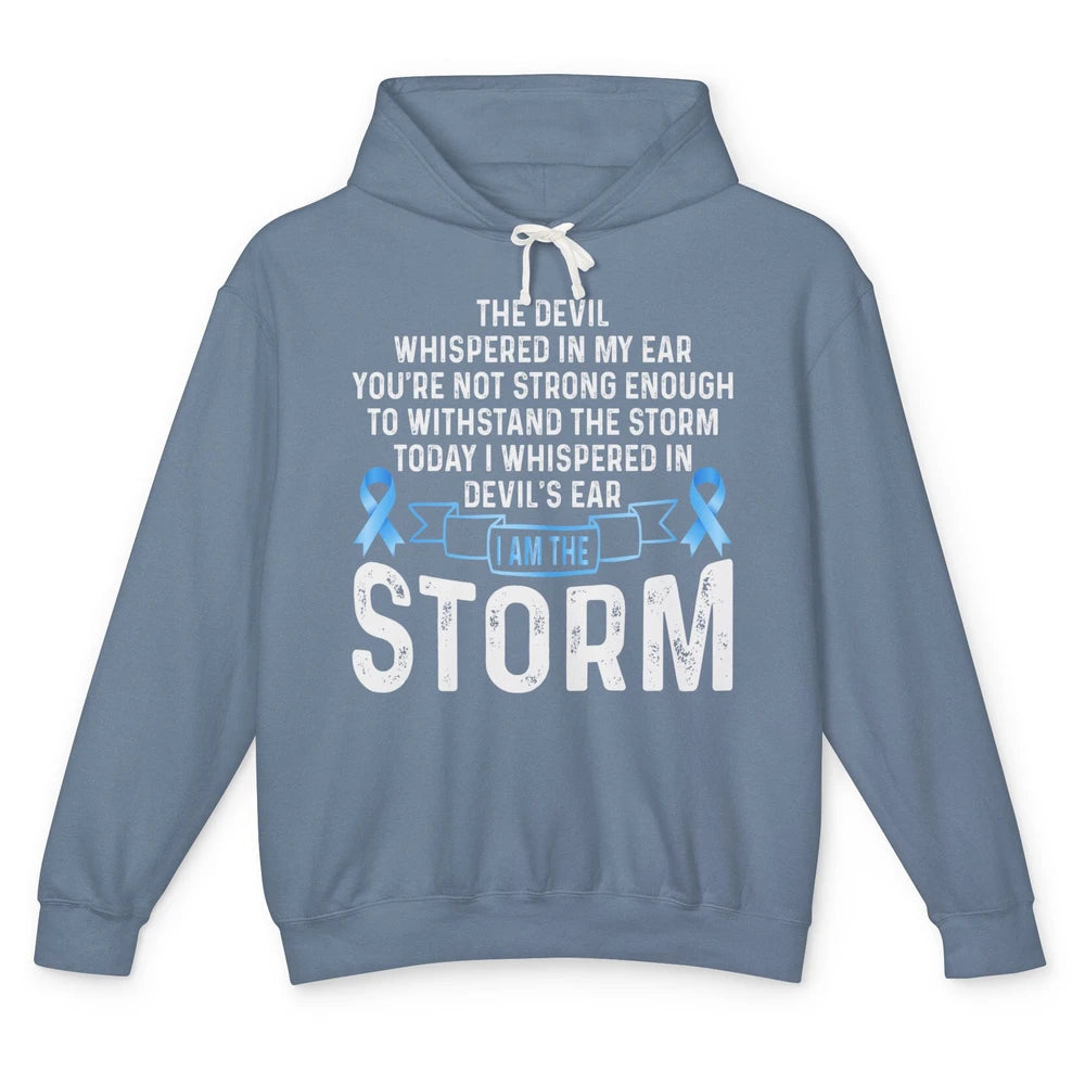 The Storm Retro Warrior Prostate Cancer Month Blue Ribbon Unisex Lightweight Hoodie