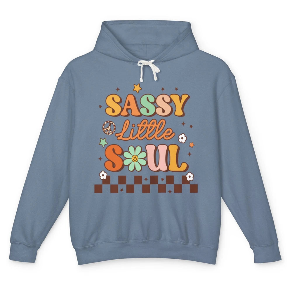 Sassy Little Soul Retro 60s Groovy Hippie Daisy Peace Boho Unisex Lightweight Hoodie