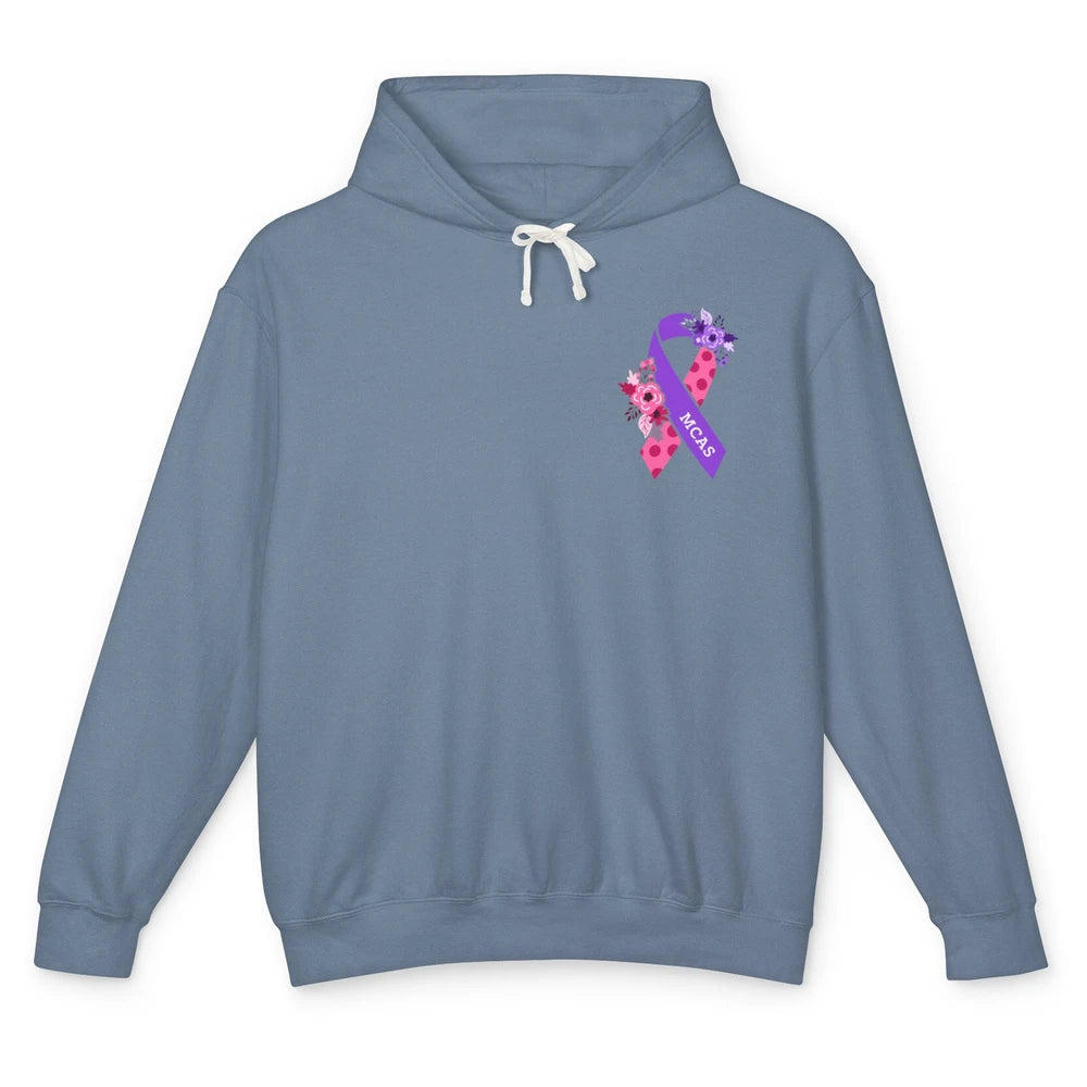 MCAS Mast Cell Activation Syndrome Awareness Ribbon Pocket Unisex Lightweight Hoodie