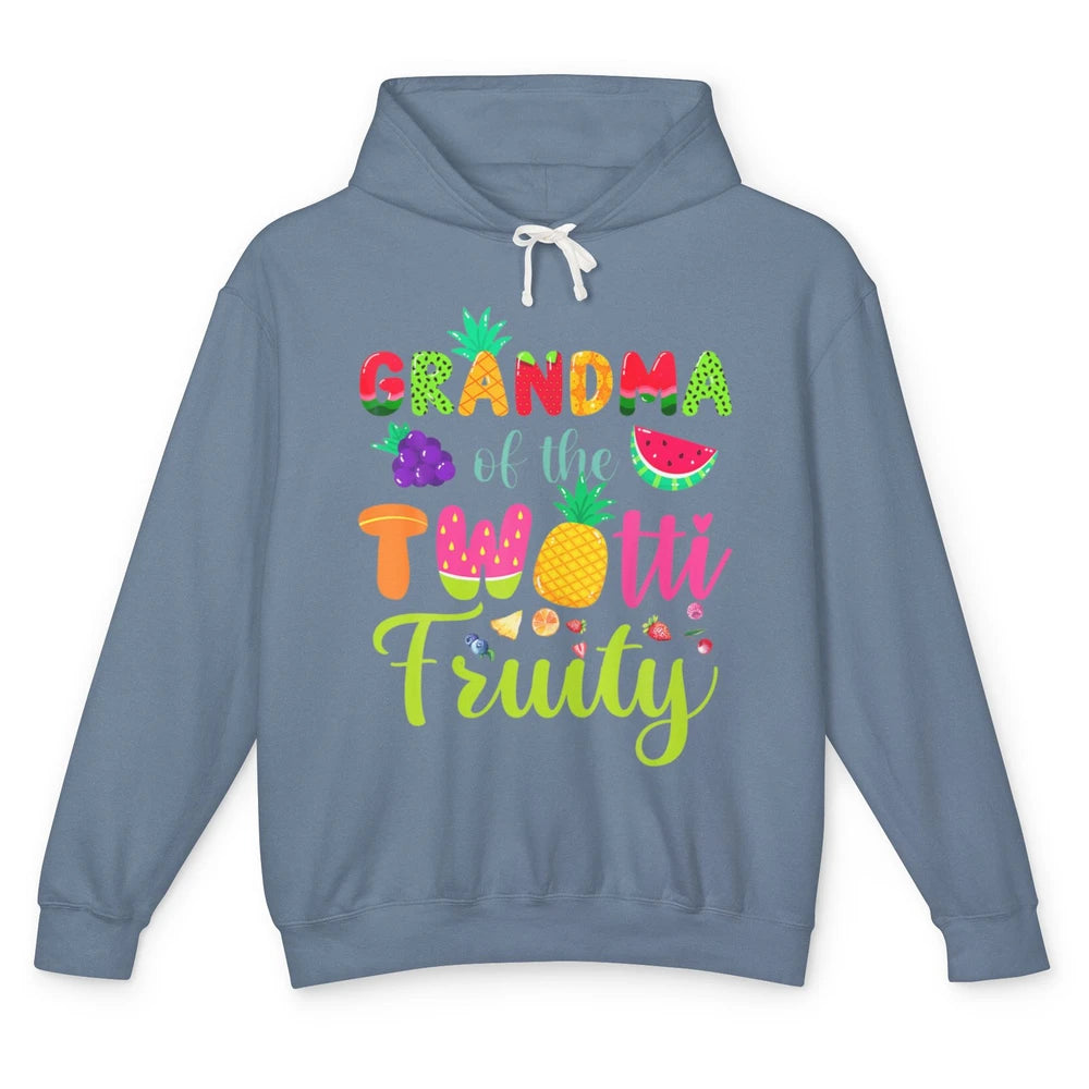 Grandma Of The Twotti Fruity 2nd Birthday Summer Fruit Nana Unisex Lightweight Hoodie