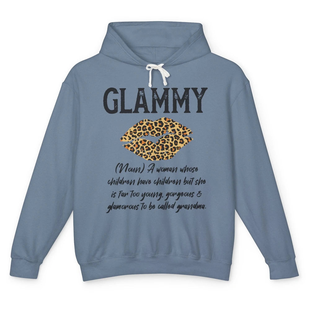 Glammy Lips Leopard Glamma Like a Normal Grandma New Grandma Unisex Lightweight Hoodie