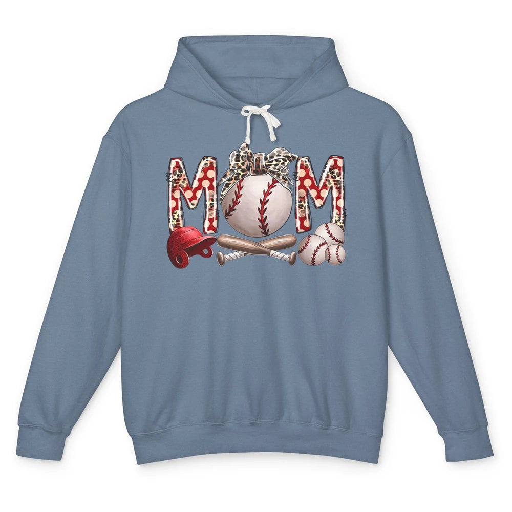 Baseball Mom Leopard Bandana Mom Love Baseball Mother's Day Unisex Lightweight Hoodie