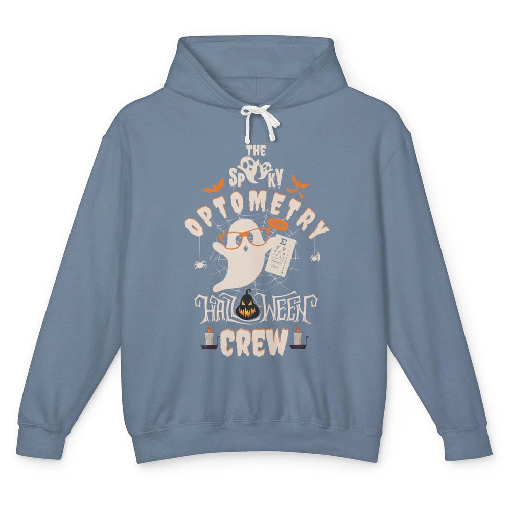 Funny Optician Ghost Crew Eye Halloween Spooky Boo Optometry Unisex Lightweight Hoodie