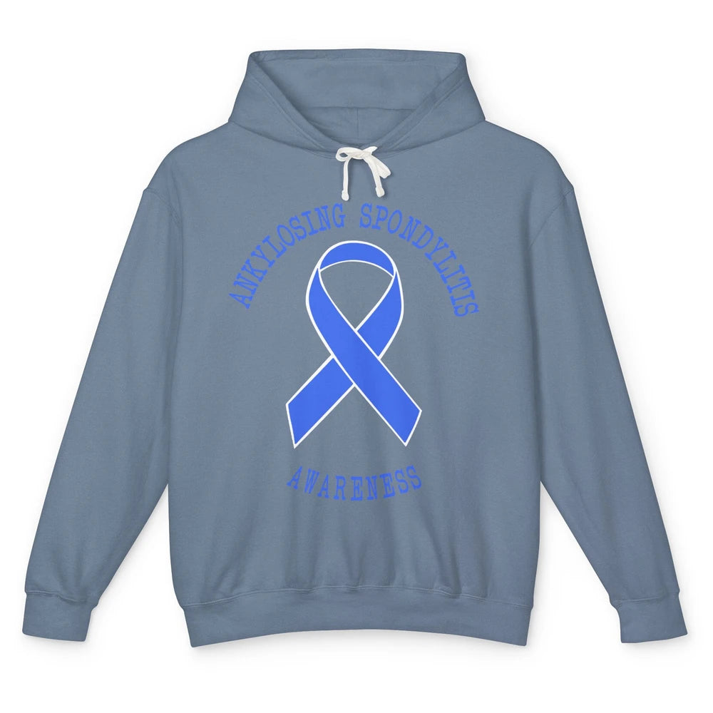 Ankylosing Spondylitis Awareness Support Blue Ribbon Gift Unisex Lightweight Hoodie