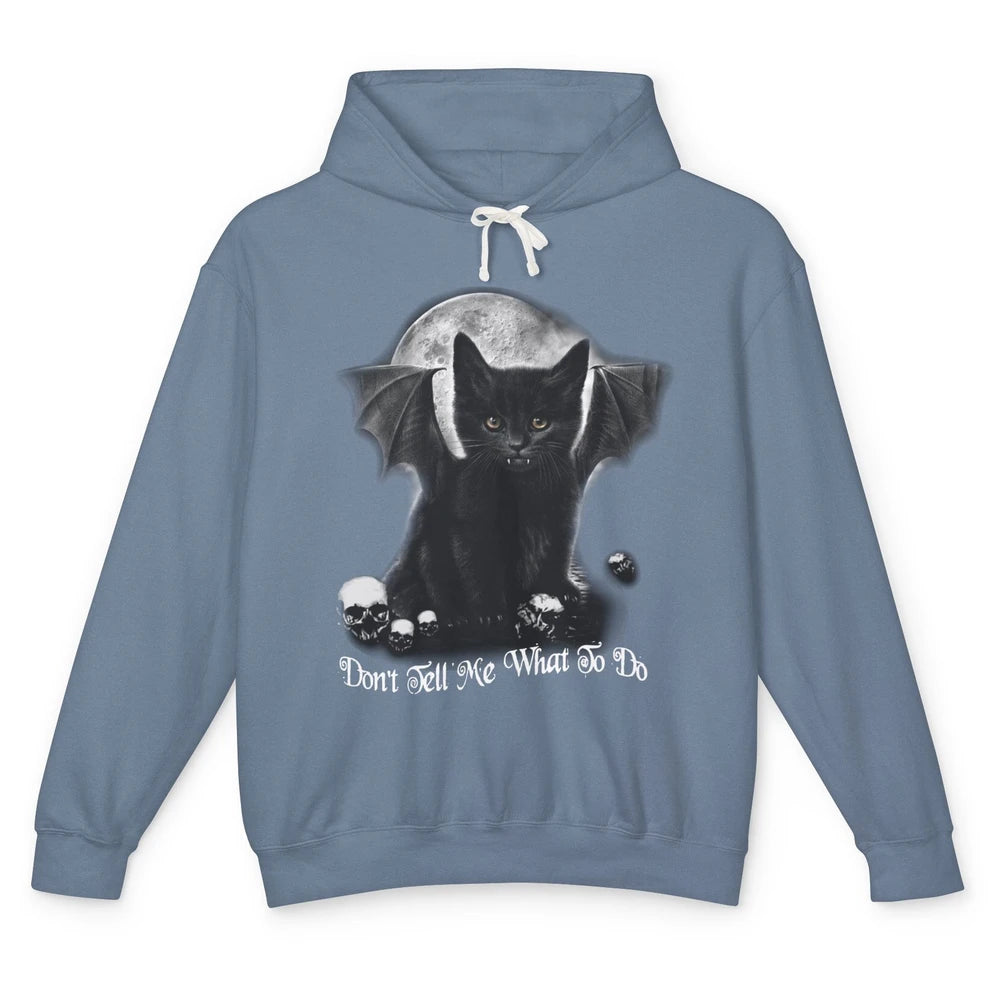 Black Cat Witch Don't Tell Me What To Do Halloween Costume Unisex Lightweight Hoodie