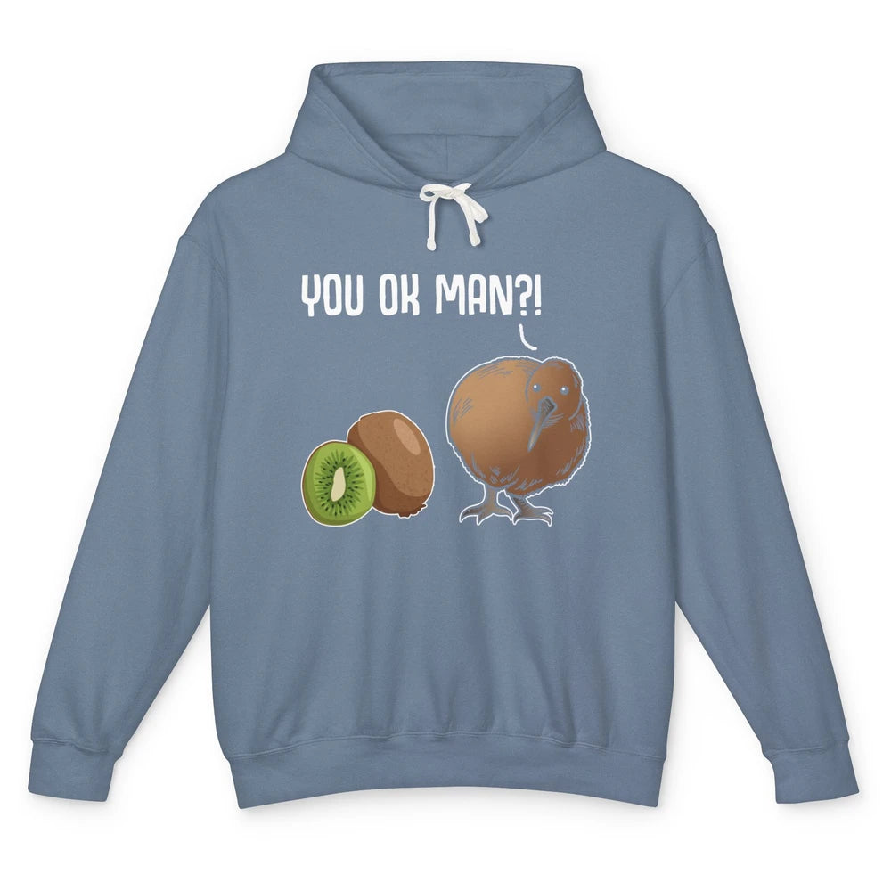 Funny Kiwi Joke Bird Fruit Animal You Ok Man Humor Sarcastic Unisex Lightweight Hoodie