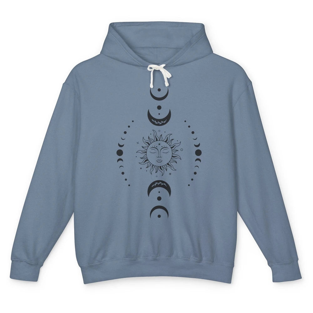 Boho Sun And Moon Hippie Girl Peace Lovers Halloween Costume Unisex Lightweight Hoodie