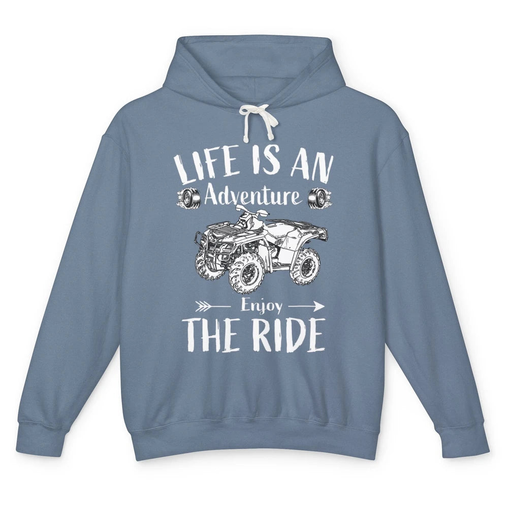 Retro Enjoy The Ride ATV Rider UTV Mud Riding SXS Offroad Unisex Lightweight Hoodie