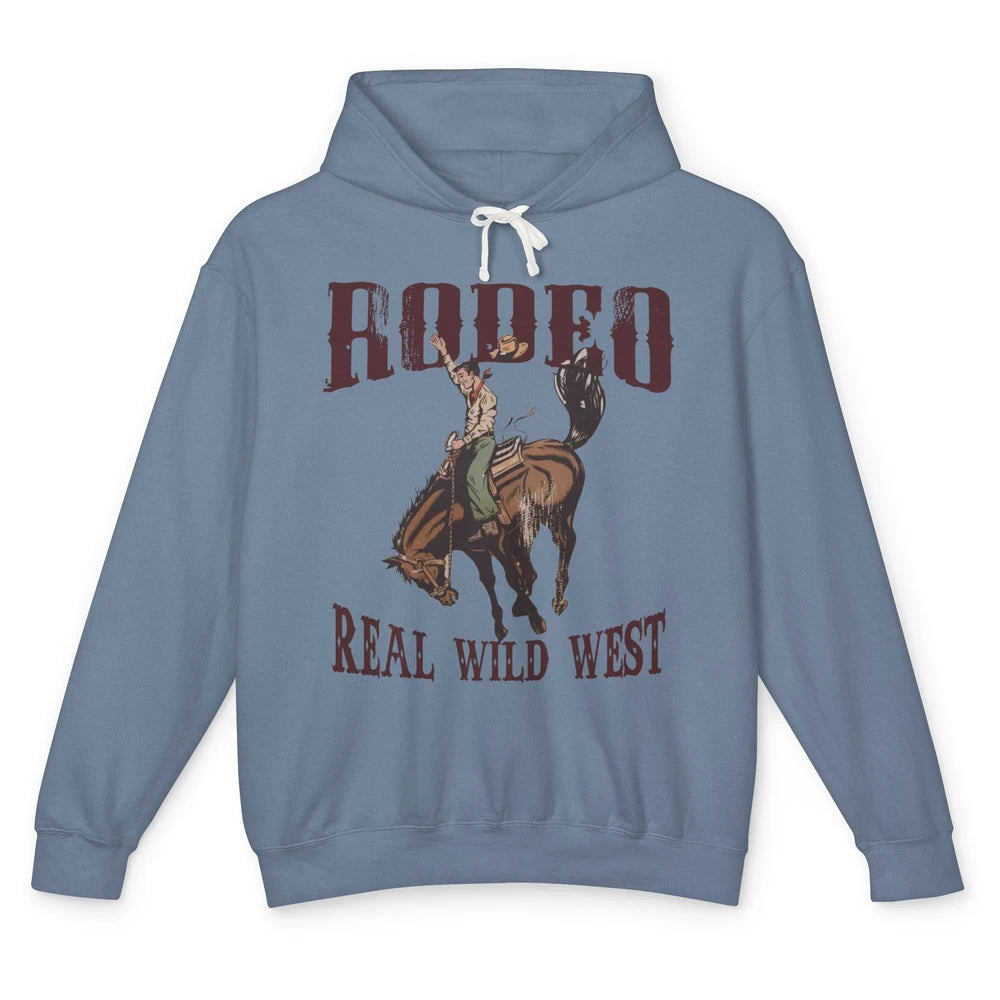 Retro Cowboy Hold Your Horses Real Wild West Country Cowgirl Unisex Lightweight Hoodie