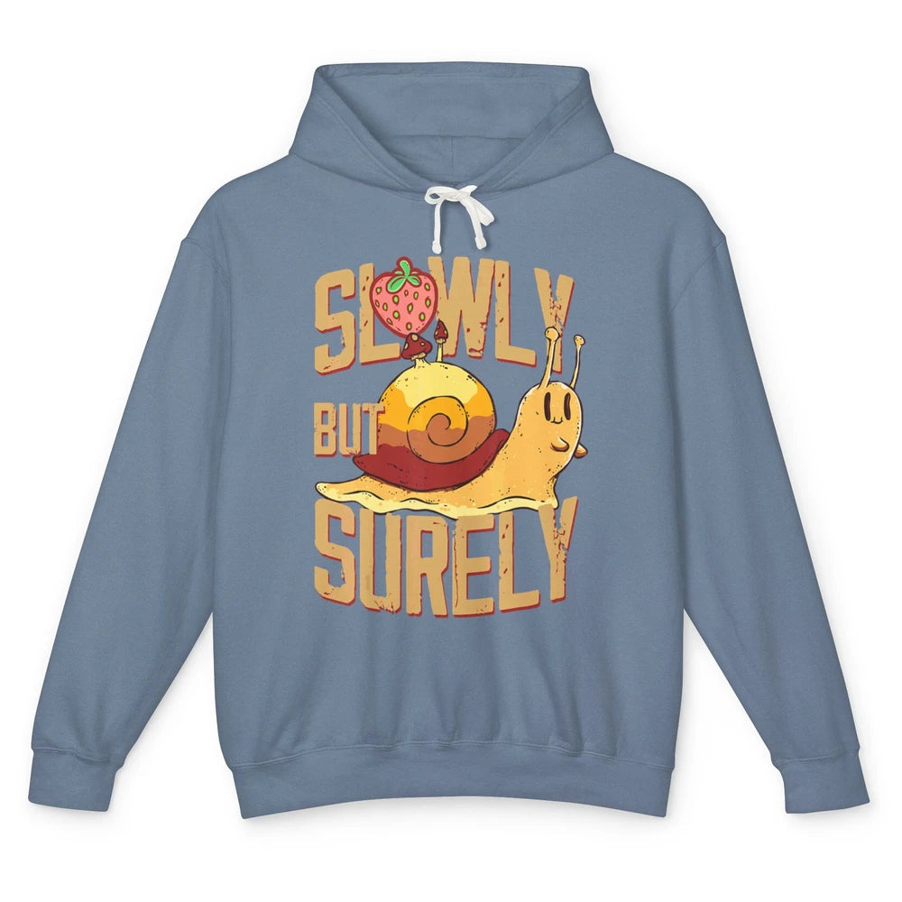 Funny Slow But Sure Snail Retro Slug Animal Sarcastic Animal Unisex Lightweight Hoodie