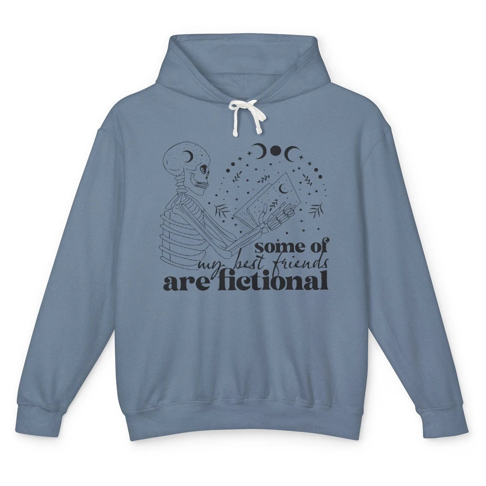 Some of My Best Friends Are Fictional Skeleton Book Lovers Unisex Lightweight Hoodie