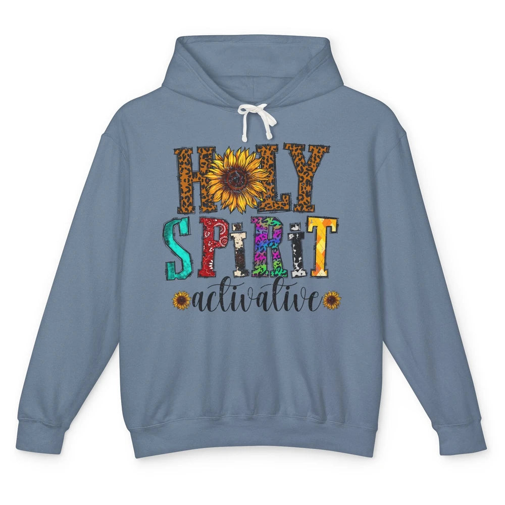 Leopard Sunflower Holy Spirit Activate Western Christian Unisex Lightweight Hoodie