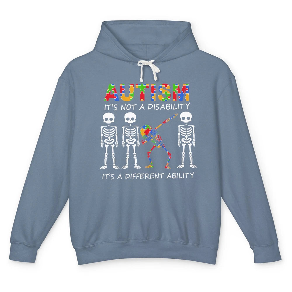 Skeleton Autism It's Not A Disability Autism Awareness Unisex Lightweight Hoodie