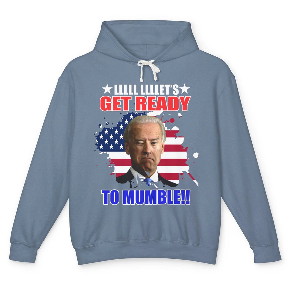 Funny US Flag Biden Let's Get Ready To Mumble Anti Liberals Unisex Lightweight Hoodie