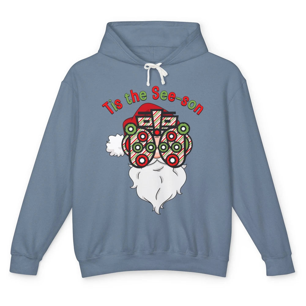 Funny Optometrist Santa Phoropter Tis The See-son Christmas Unisex Lightweight Hoodie