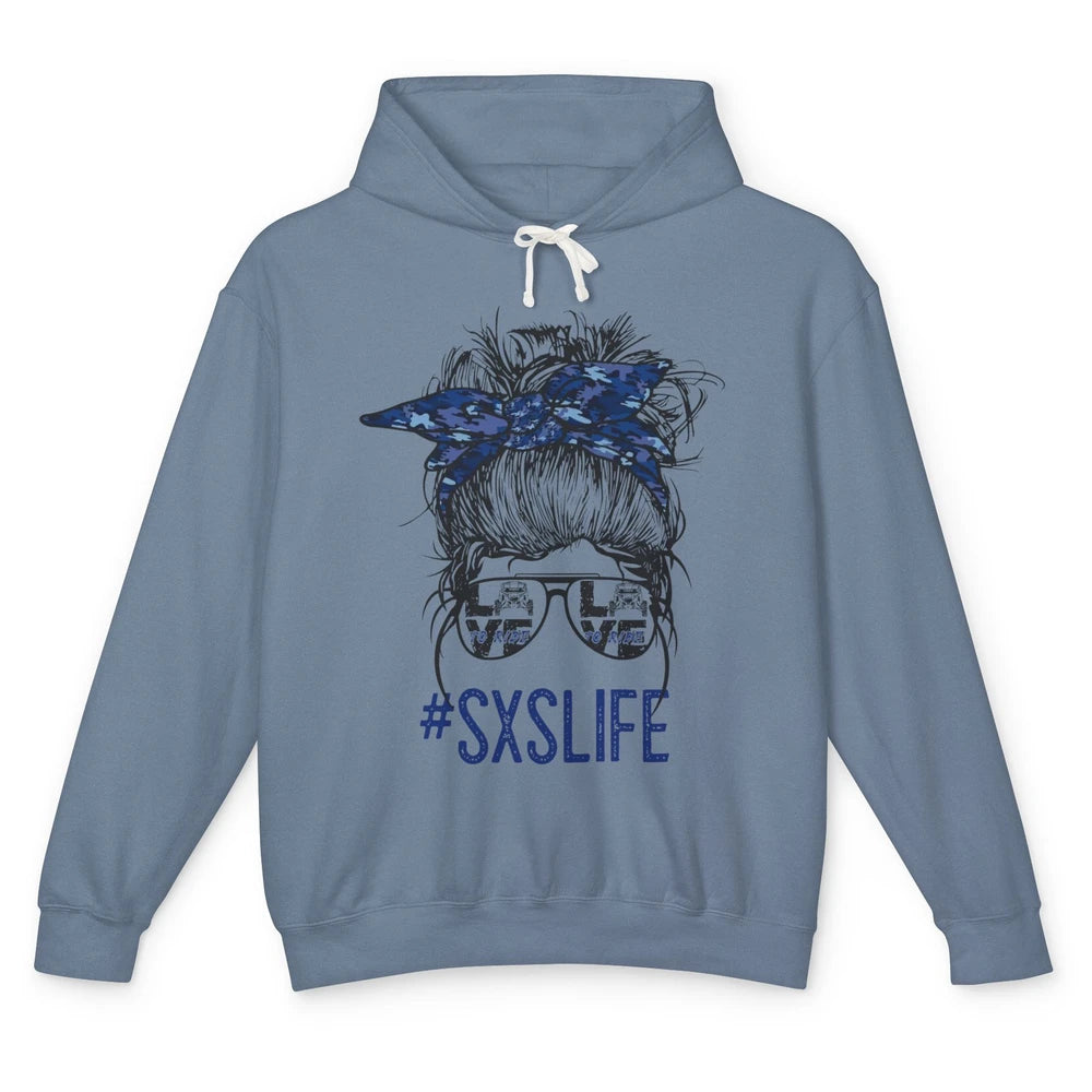 Messy Bun Hair SXS Life Side By Side Riders Girl Riding Gift Unisex Lightweight Hoodie