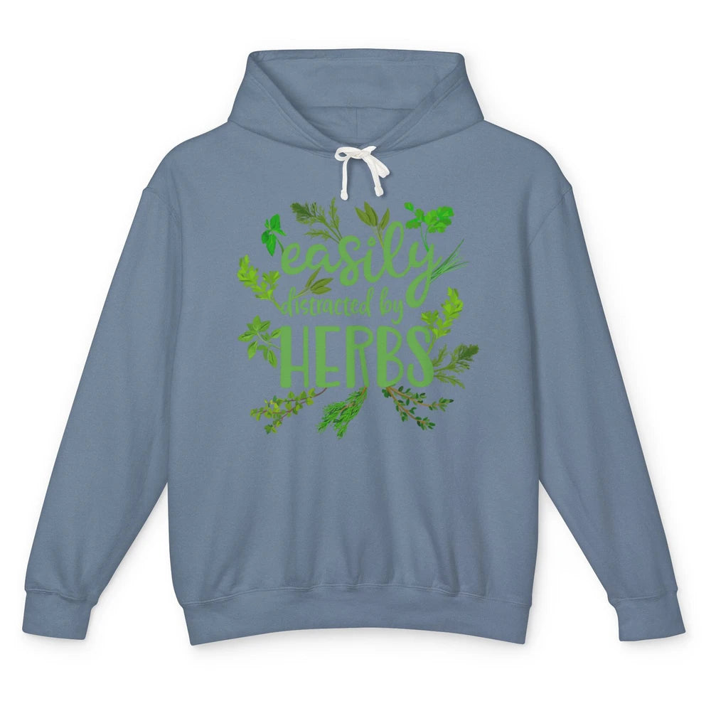 Easily Distracted By Plants Herbs Garden Medicine Botanical Unisex Lightweight Hoodie