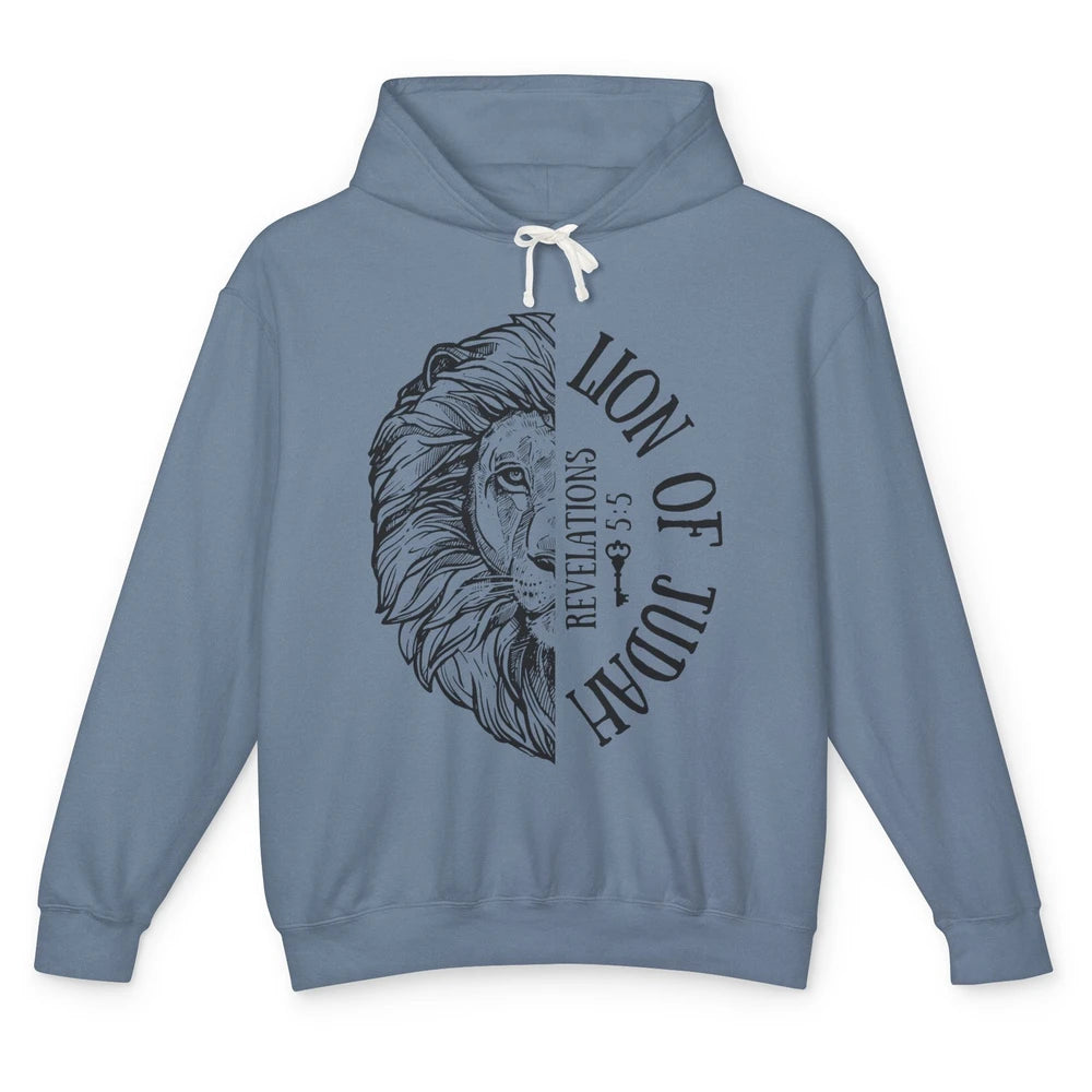 Yeshua Lion Of Judah Bible Verse Christian Faith Religious Unisex Lightweight Hoodie