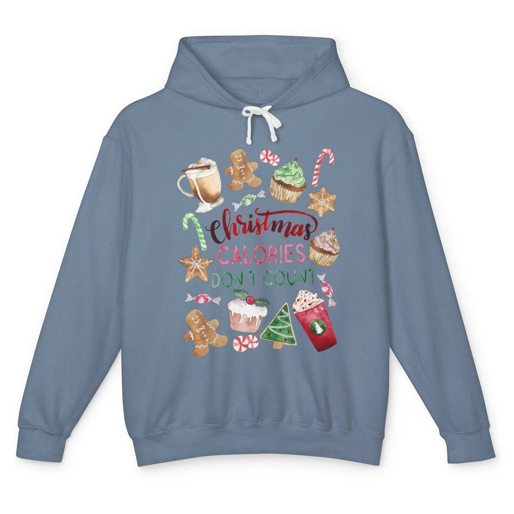 Funny Christmas Favorites Calories Dont Count Christmas Cake Unisex Lightweight Hoodie