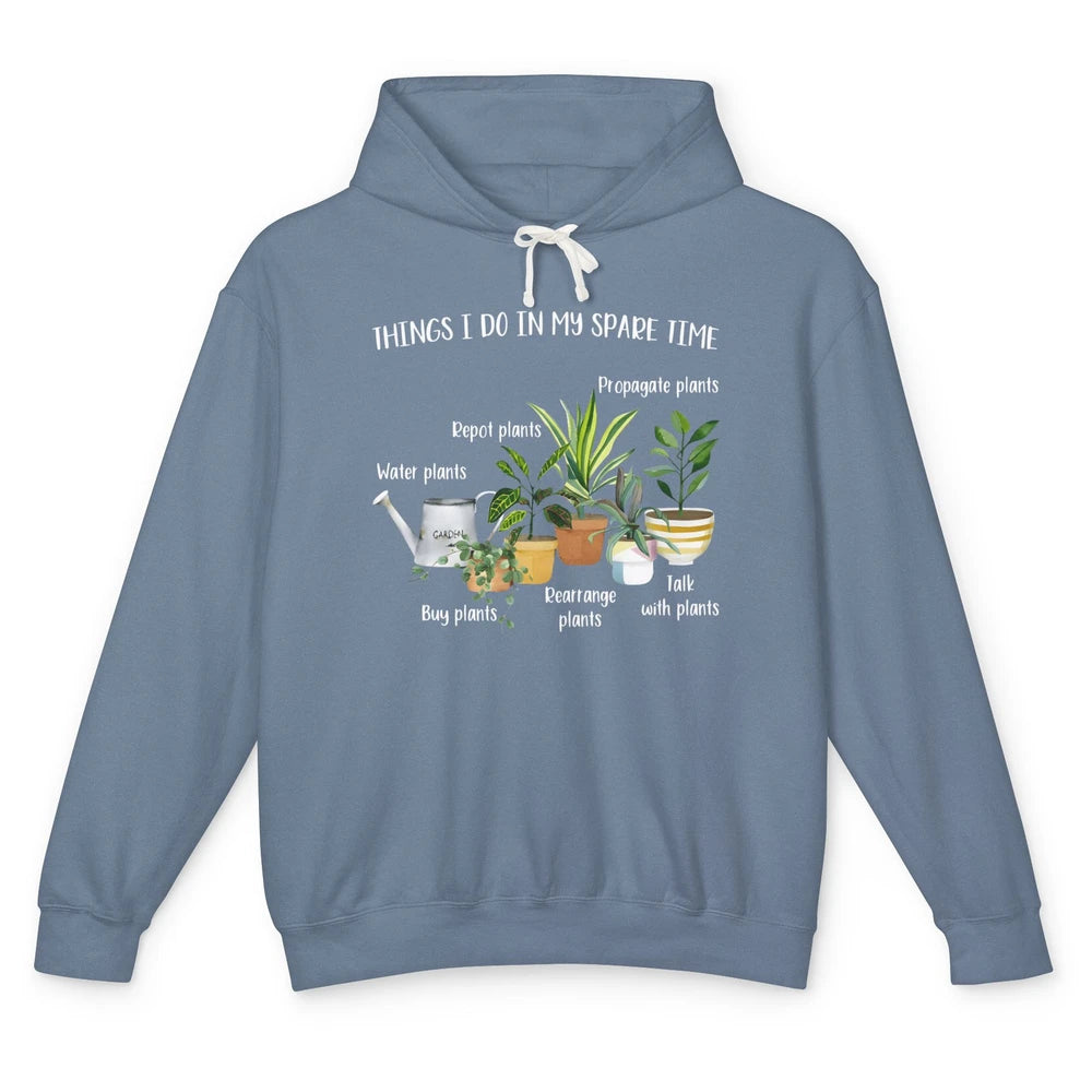 Things I Do In Spare Time Floral Plants Mom Botanical Garden Unisex Lightweight Hoodie