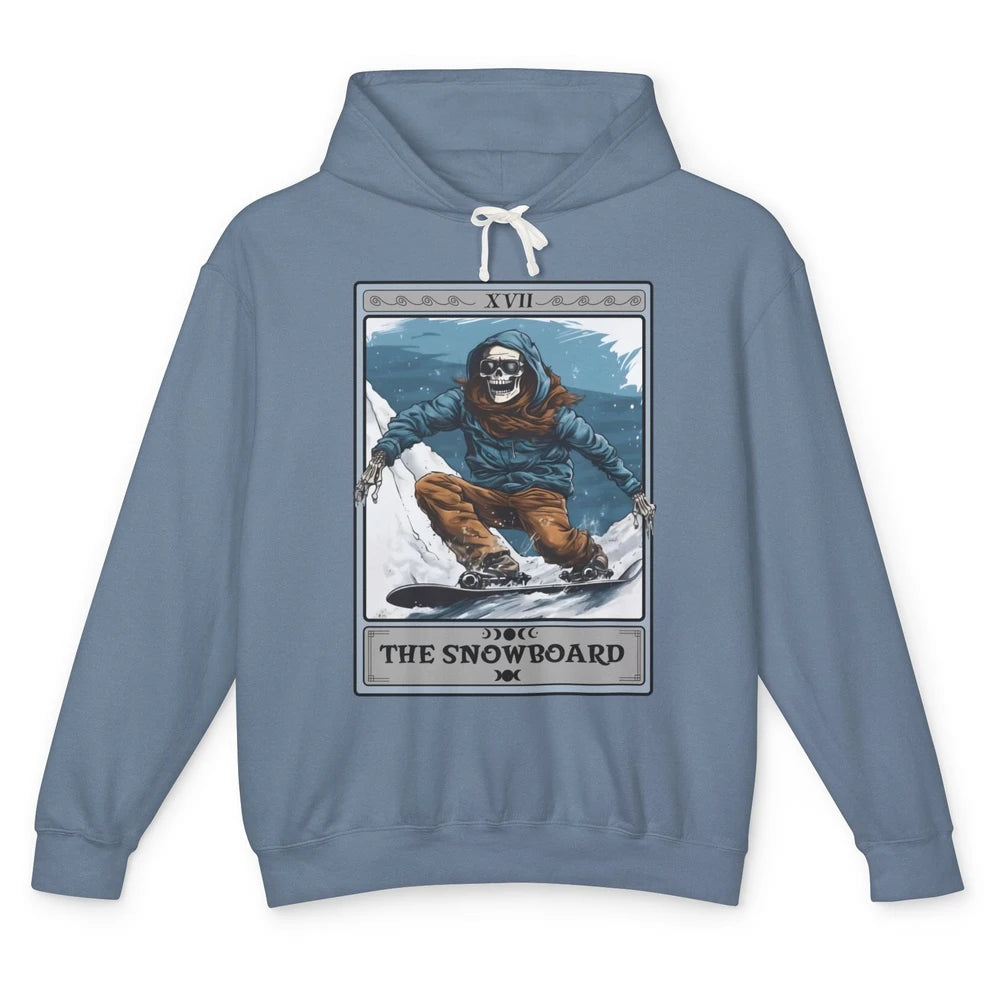 Skeleton The Snowboard Tarot Card Halloween Snowboarder Life Unisex Lightweight Hoodie