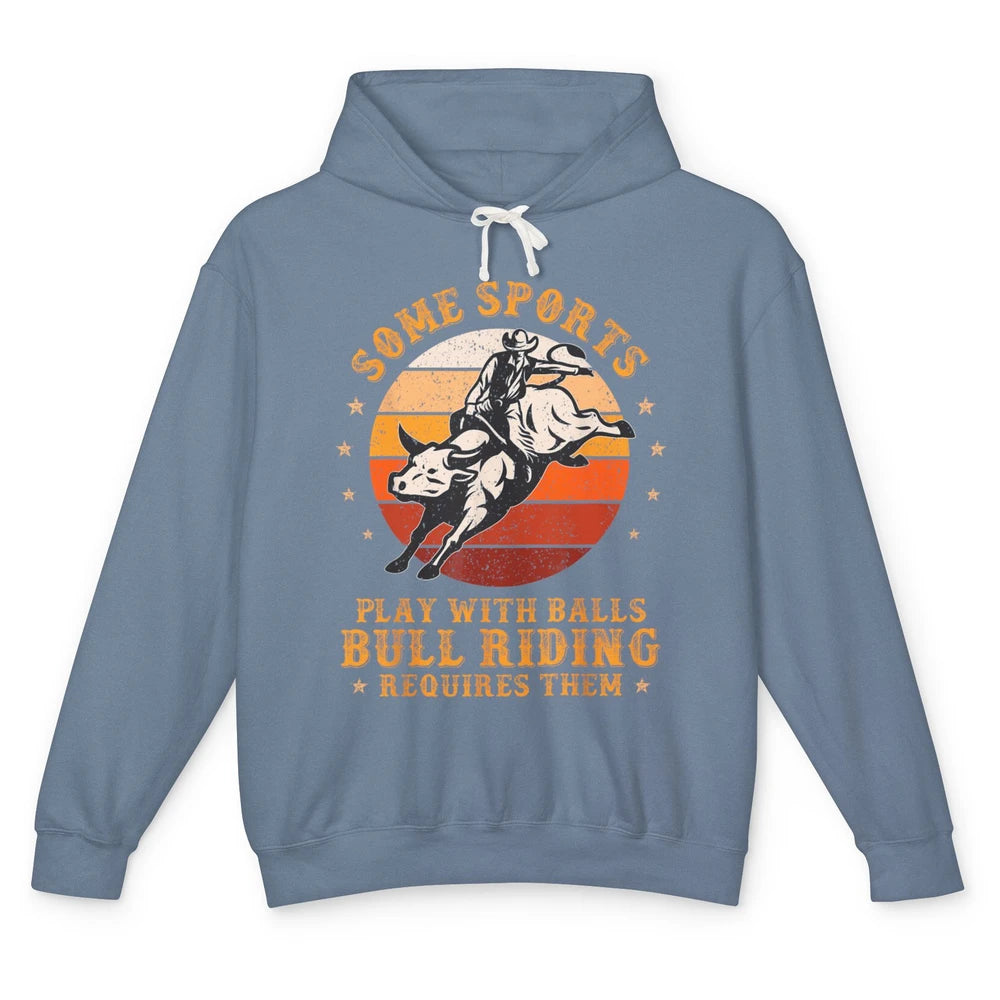 Rodeo Bull Riding Vintage Cowboy Western Country Ranch Bull Rider Howdy Unisex Lightweight Hoodie