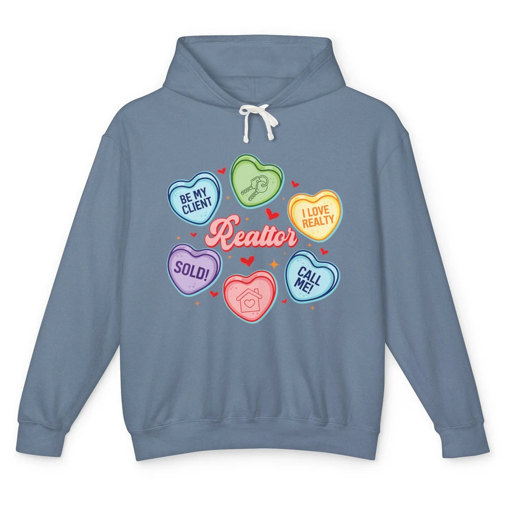 Heart Candy Valentines Day Funny Real Estate Be Mine Realtor Unisex Lightweight Hoodie