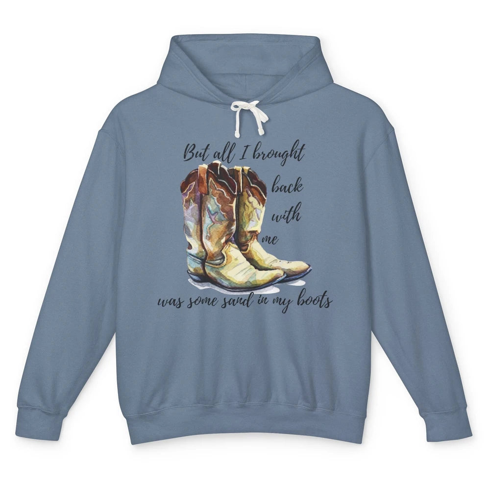 Retro Leopard Sand In My Boot Western Country Cowgirl Cowboy Unisex Lightweight Hoodie