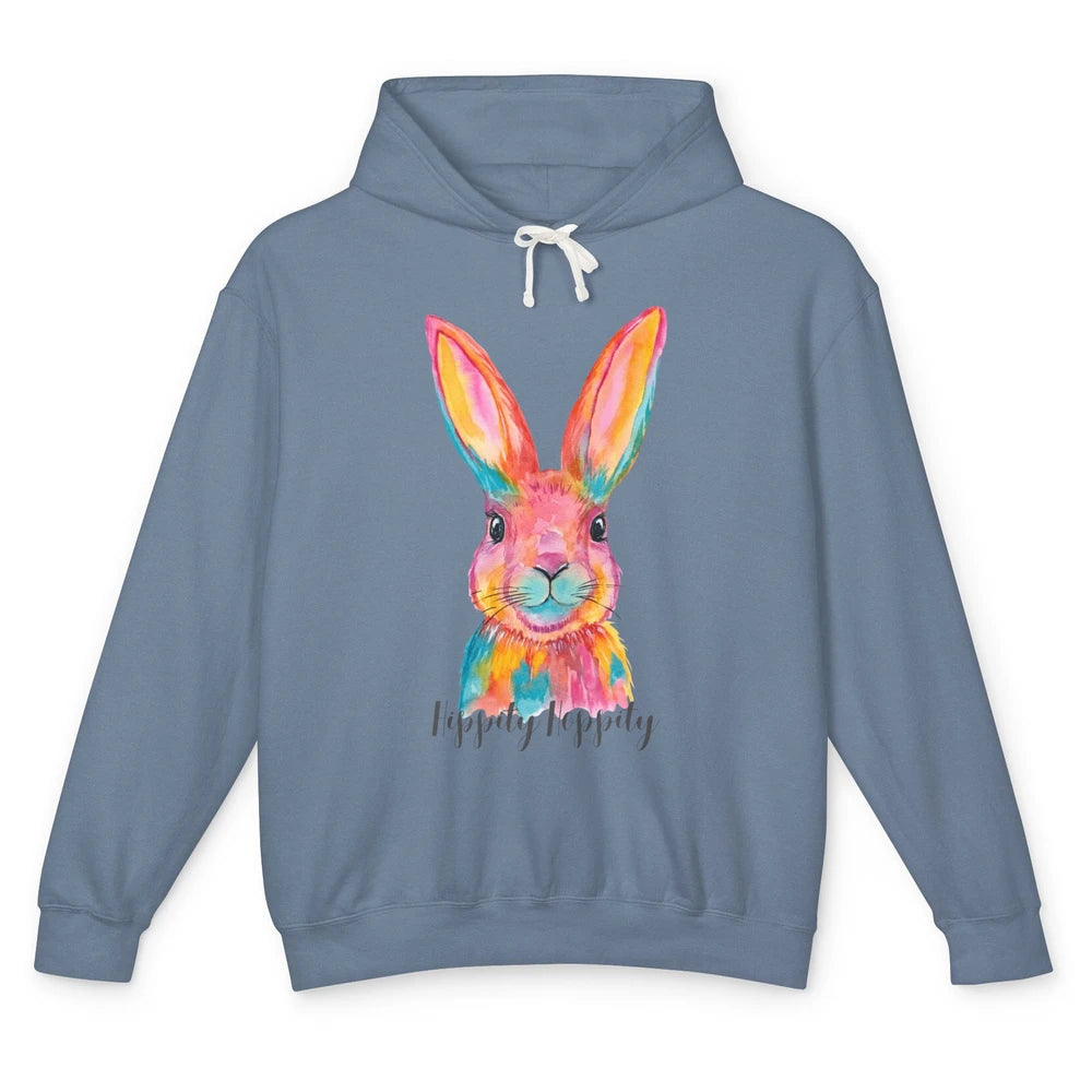 Watercolor Hippity Hoppity Bunny Dance Easter Rabbit Hip Hop Unisex Lightweight Hoodie