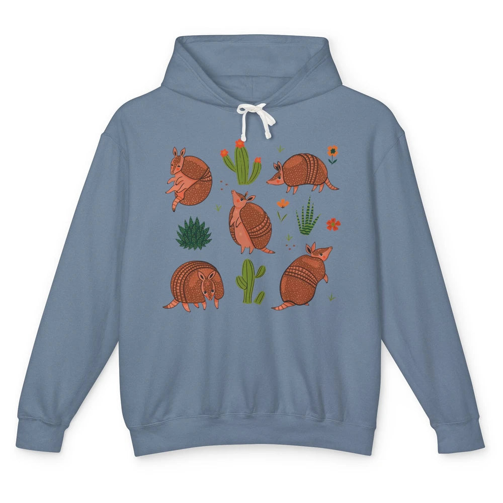 Retro Desert Armadillo Just An Armadillo Girl Western Animal Unisex Lightweight Hoodie