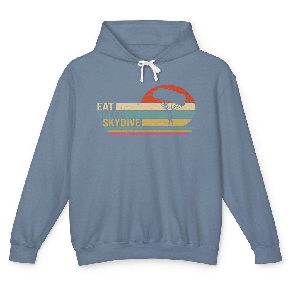 Vintage Skydiving Eat Sleep Skydive Parachute Skydiver Gift Unisex Lightweight Hoodie