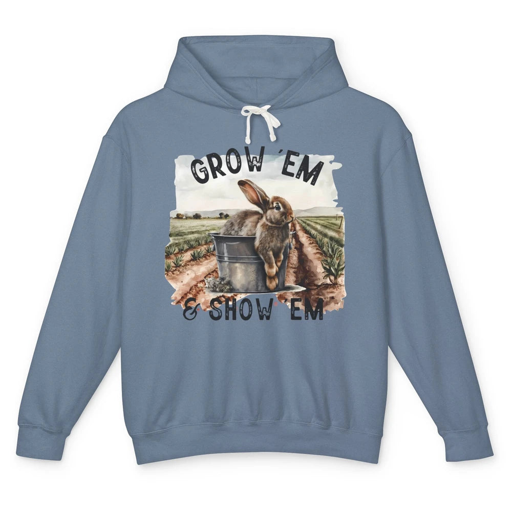 Baby Rabbit On The Farm Grow Em Show Em Western Farm Life Unisex Lightweight Hoodie