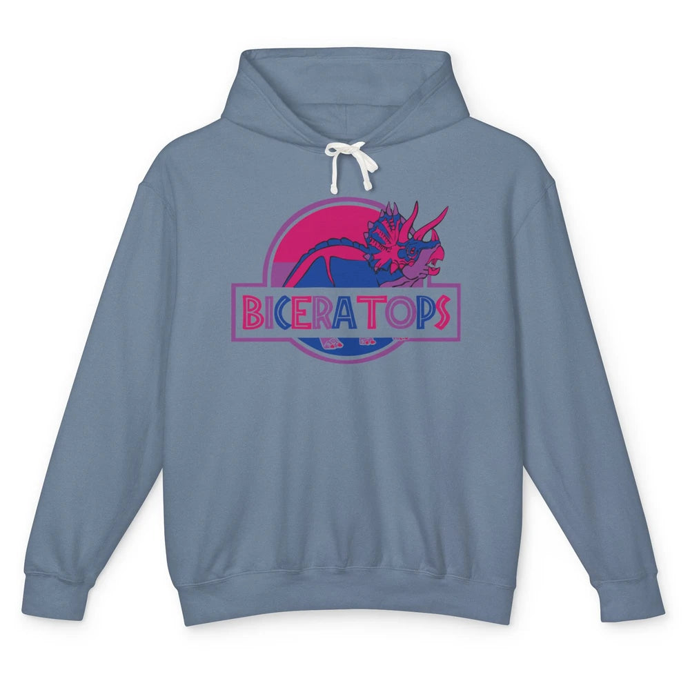 Biceratops Bisexual Ceratops Dinosaur LGBT Pride Month Unisex Lightweight Hoodie