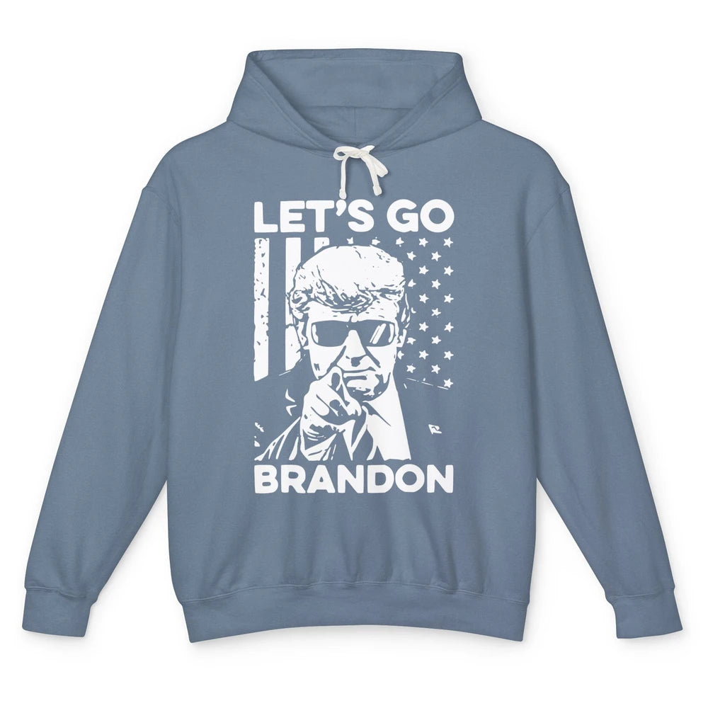 Retro Trump Let's Go Brandon Republican Anti Liberal US Flag Unisex Lightweight Hoodie