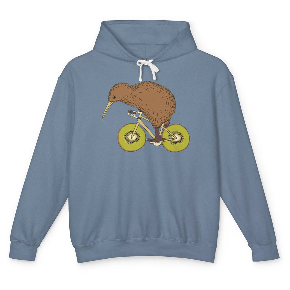 Funny Bird Riding Bike Kiwi Wheels Nature Birding Sarcasm Unisex Lightweight Hoodie