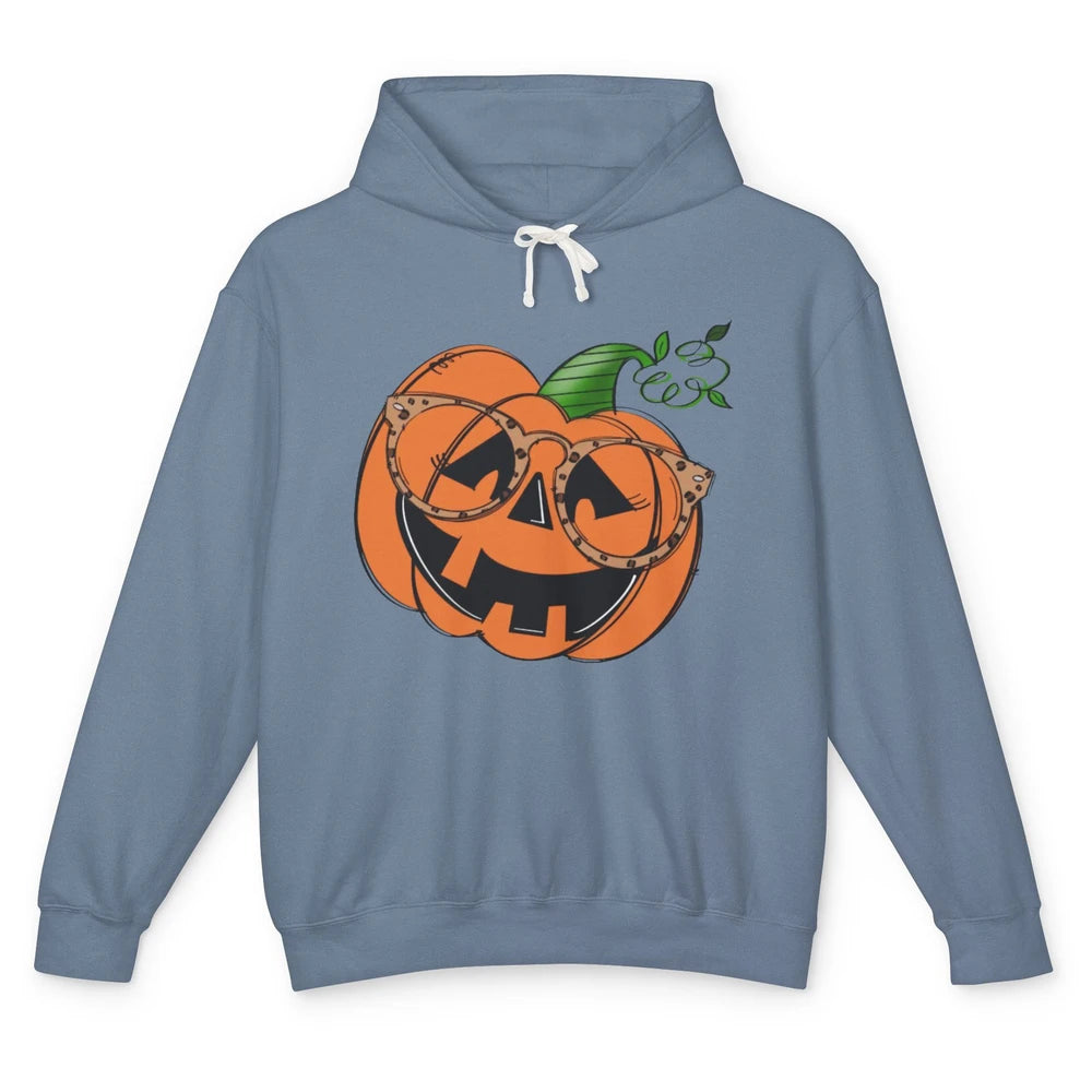 Optometrist Pumpkin Leopard Glasses Halloween Optician Gift Unisex Lightweight Hoodie