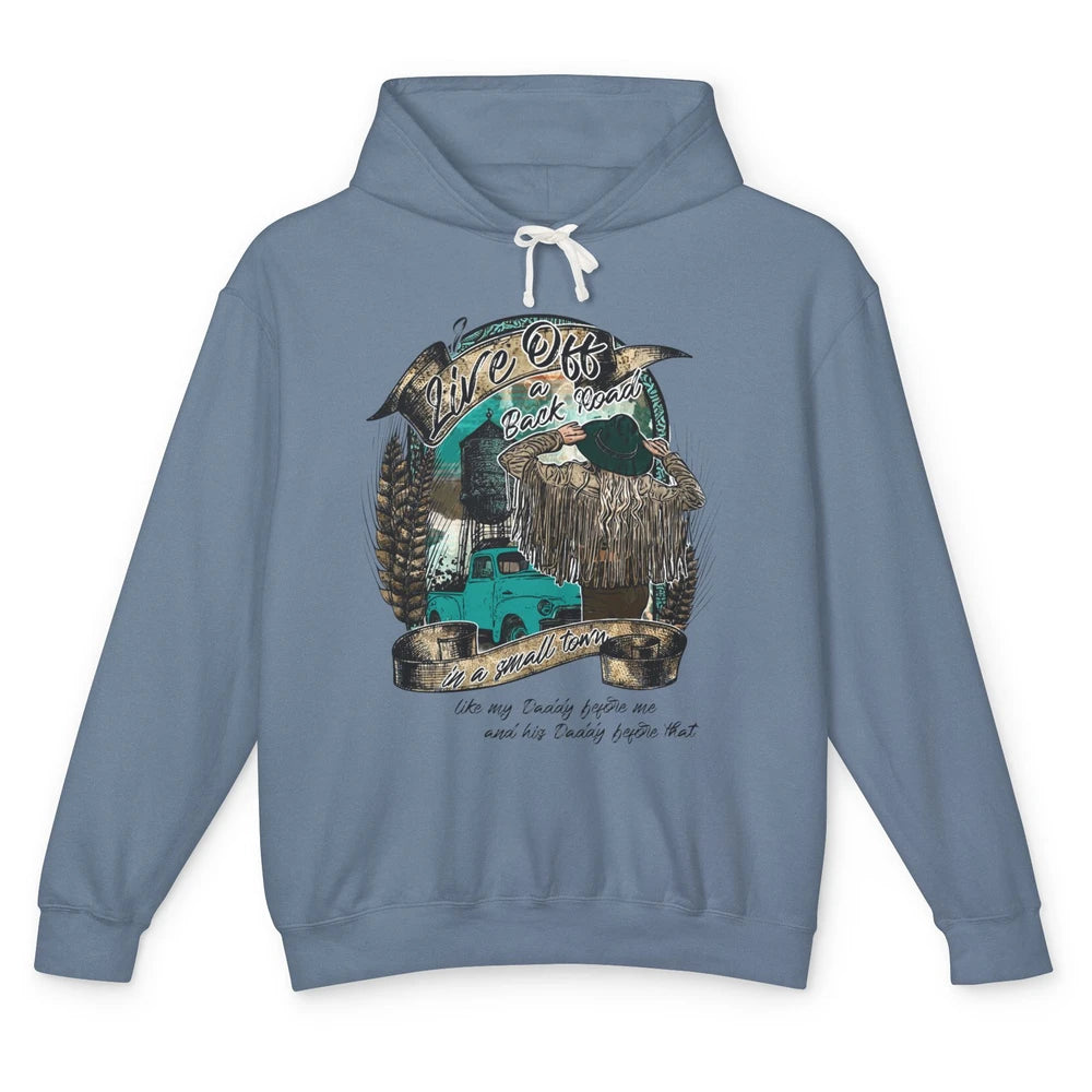 Retro Country Girl Truck Live Off A Back Road Western Town Unisex Lightweight Hoodie