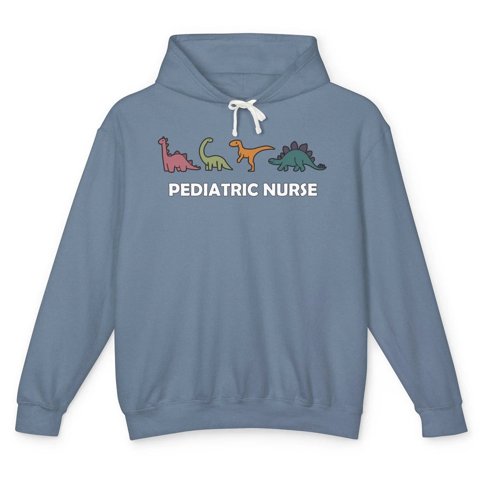 Funny Dinosaur Pediatric Nurse Peds Life Pediatric Physical Unisex Lightweight Hoodie