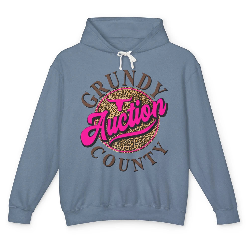 Leopard Grundy County Auction Western Country Cowboy Cowgirl Unisex Lightweight Hoodie