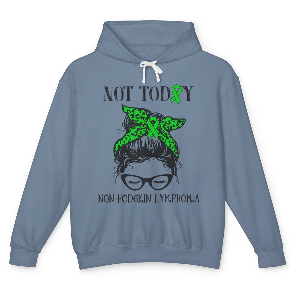 Non-Hodgkin Lymphoma Cancer Warrior Messy Hair Leopard Green Unisex Lightweight Hoodie