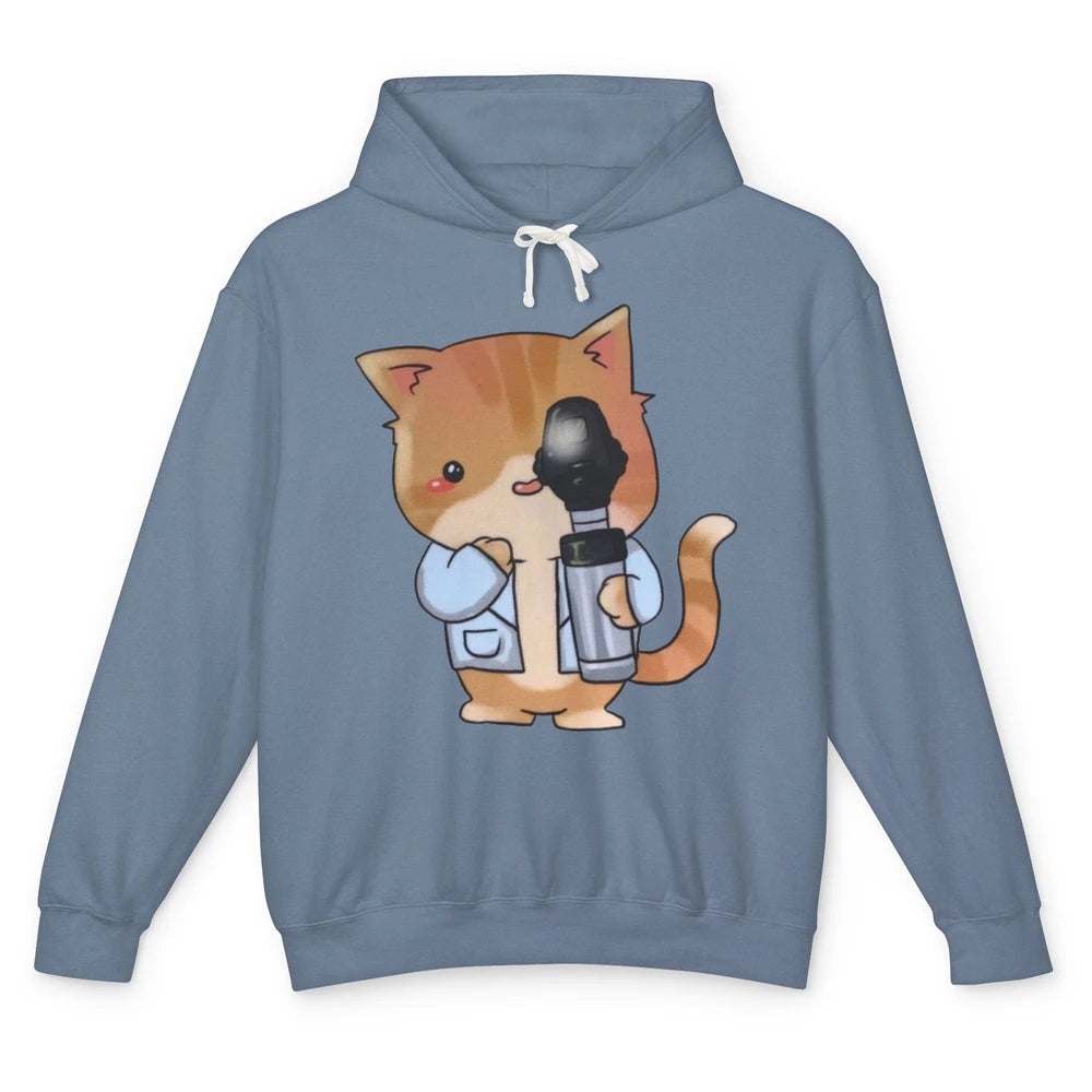 Cute Cat Phoropter Eye Check Optometrist Optician Life Gift Unisex Lightweight Hoodie