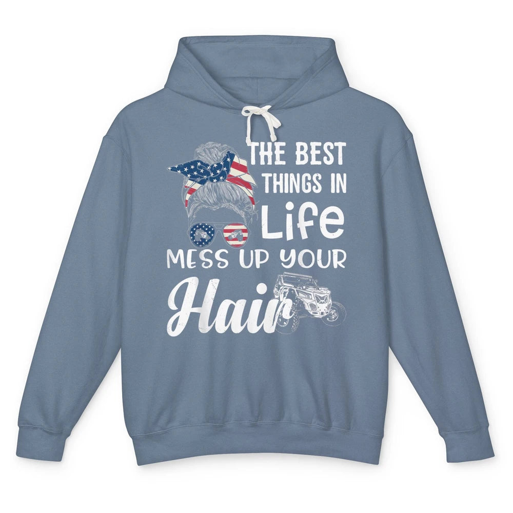 Retro Mess Up Your Hair Motocross Quad Biker ATV SXS Offroad Unisex Lightweight Hoodie