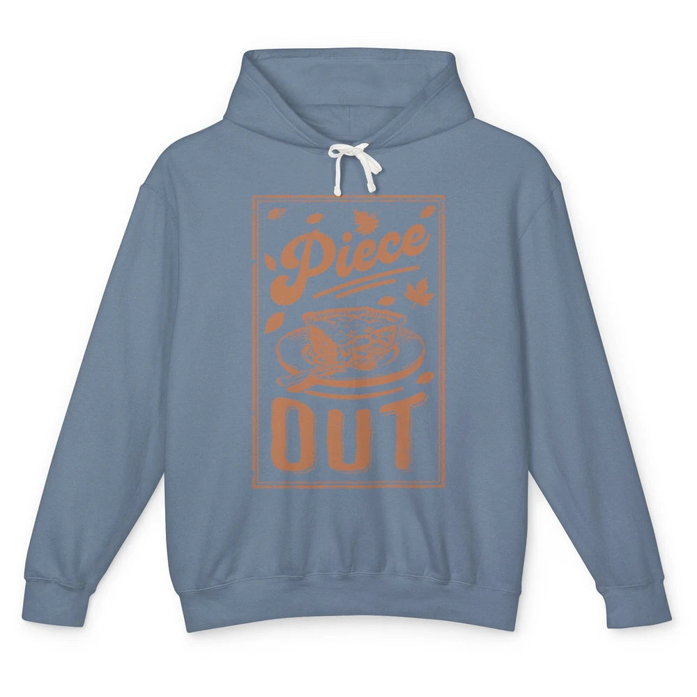 Retro Piece Out Pumpkin Pie Thanksgiving Dinner Fall Food Unisex Lightweight Hoodie