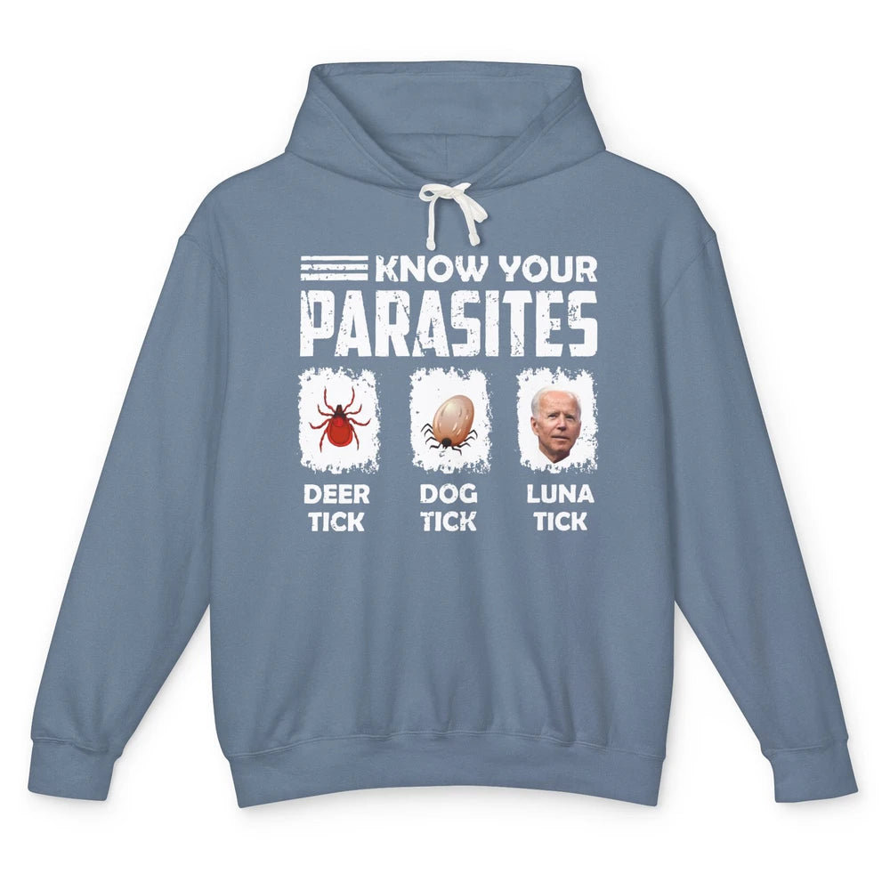 Know Your Parasites Anti Joe Biden Republican Trump Support Unisex Lightweight Hoodie